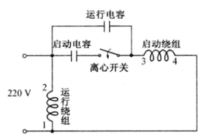 圖3 電容啟動(dòng)運(yùn)轉(zhuǎn)型連線電路